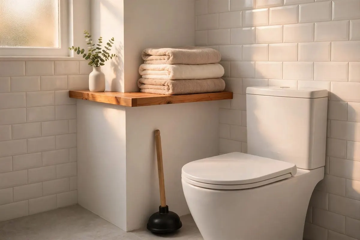 A clean bathroom corner in a home